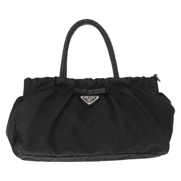 Prada Handbags - Prada Bow Convertible Tote Tessuto Black Nylon Handbag (Pre-Owned)